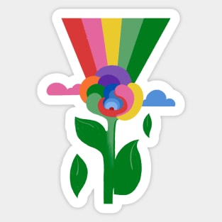 Rainbow Rose Sticker